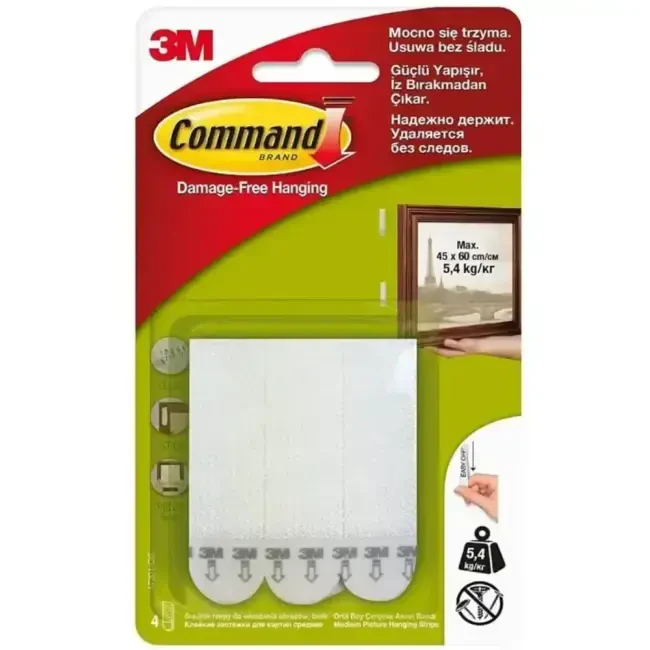 3M Command Orta Boy Cırt Çerçeve Asma Bandı 4'lü 17201-CIS - 3M