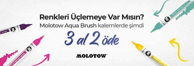 Molotow Aqua Brush 3 Al 2 Öde - İndirim