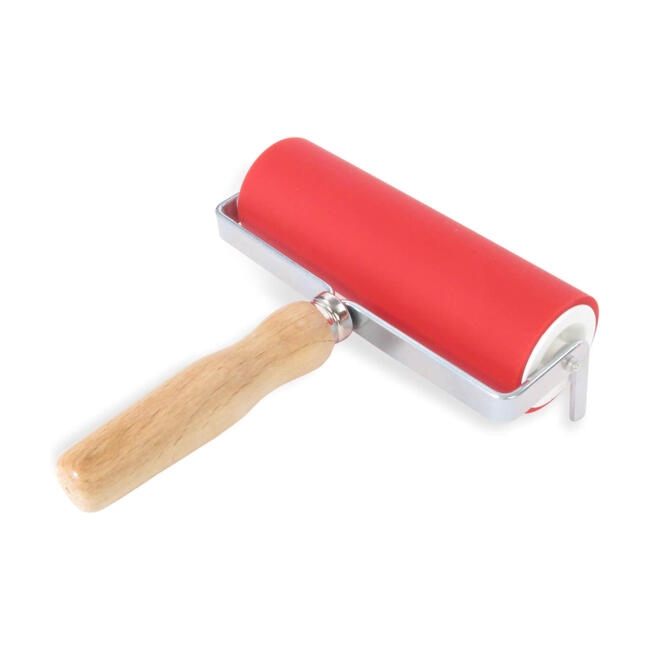 Abig Ahşap Saplı Kauçuk Rulo Linol Baskı Merdanesi 50x150 mm 130600 - 1