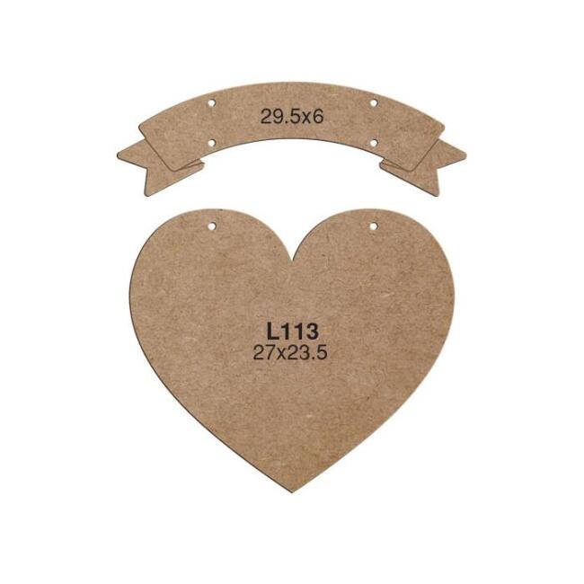 Ahşap Kapı Süsü Kalpli - 1