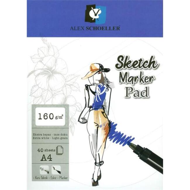 Alex Schoeller A4 Sketch Marker Pad 160 g 40 Yaprak - 1