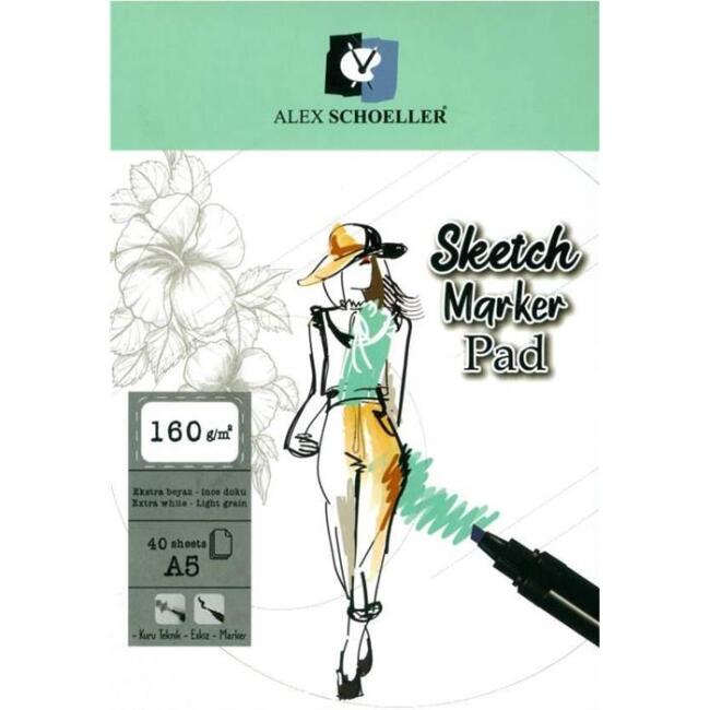Alex Schoeller A5 Sketch Marker Pad 160 g 40 Yaprak - 1
