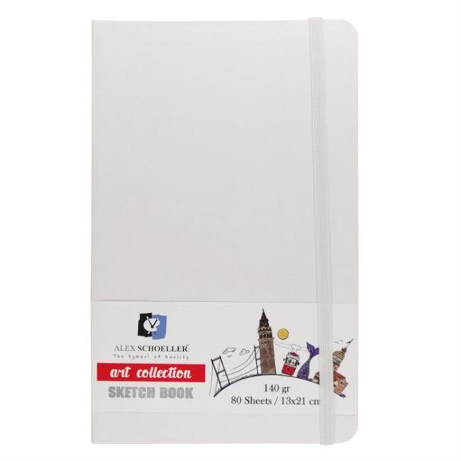 Alex Schoeller Art Collection Sketch Book Eskiz Defteri Beyaz 140 g 13x21 cm 80 Yaprak - 1
