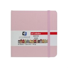 Alex Schoeller Art Collection Sketch Book Eskiz Defteri Pembe 140 g 12x12 cm 80 Yaprak - Alex Schoeller