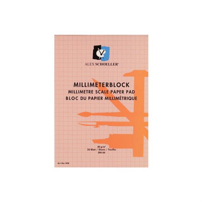 Alex Schoeller Milimetrik Blok A4 80 g 20 Yaprak Kırmızı - 1