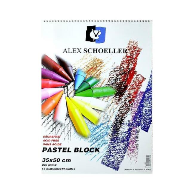 Alex Schoeller Pastel Defteri 220 g 35x50 cm Renkli 15 Yaprak - 1