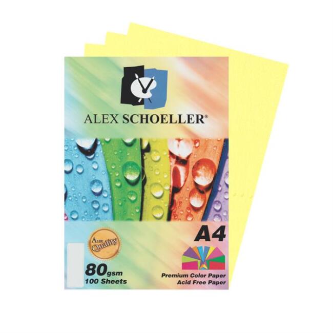 Alex Schoeller Renkli Fotokopi Kağıdı A4 80Gr 100Lu N:45160 Sarı - 2