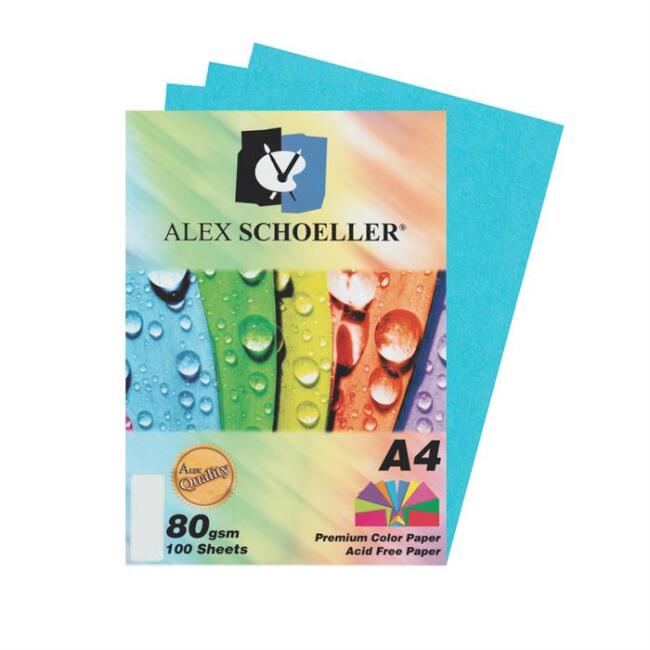 Alex Schoeller Renkli Kağıdı 80 g A4 100’lü Koyu Mavi - 1
