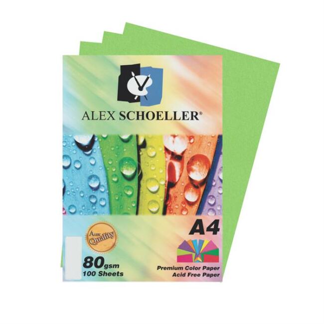 Alex Schoeller Renkli Kağıdı 80 g A4 100’lü Koyu Yeşil - 1