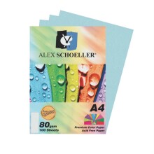 Alex Schoeller Renkli Kağıdı 80 g A4 100’lü Mavi - Alex Schoeller