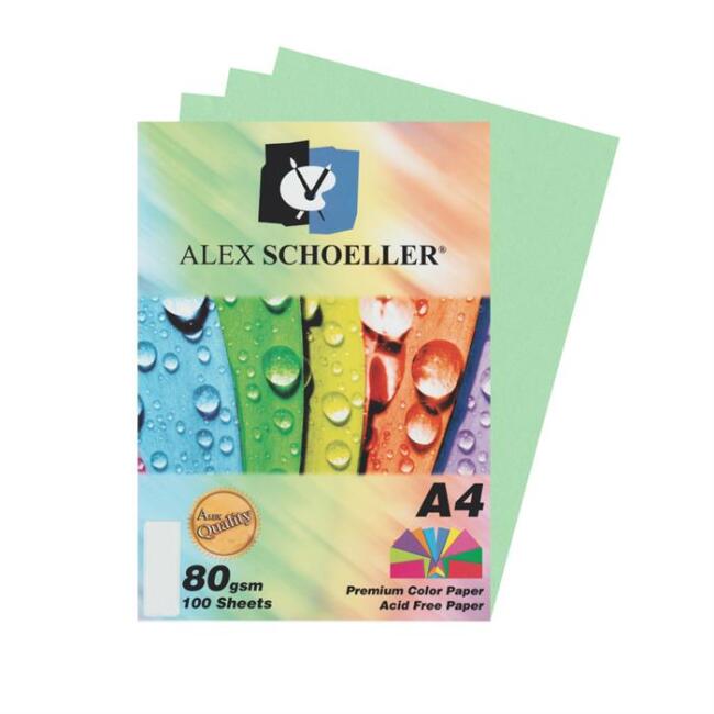 Alex Schoeller Renkli Kağıdı 80 g A4 100’lü Yeşil - 1