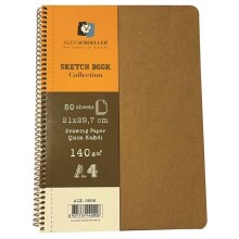 Alex Schoeller Sketch Book Kraft Kapaklı A4 140 g 50 Yaprak - Alex Schoeller