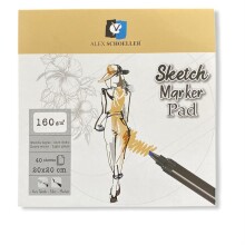 Alex Schoeller Sketch Marker Pad 20x20 cm 160 g 40 Yaprak - Alex Schoeller