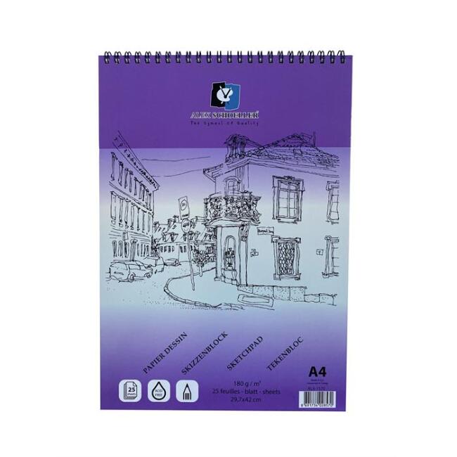 Alex Schoeller Spiralli Eskiz Defteri A4 180 g 25 Yaprak - 1