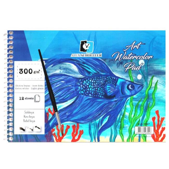 Alex Schoeller Spiralli Sulu Boya Blok 300 g A5 12 Yaprak - 2