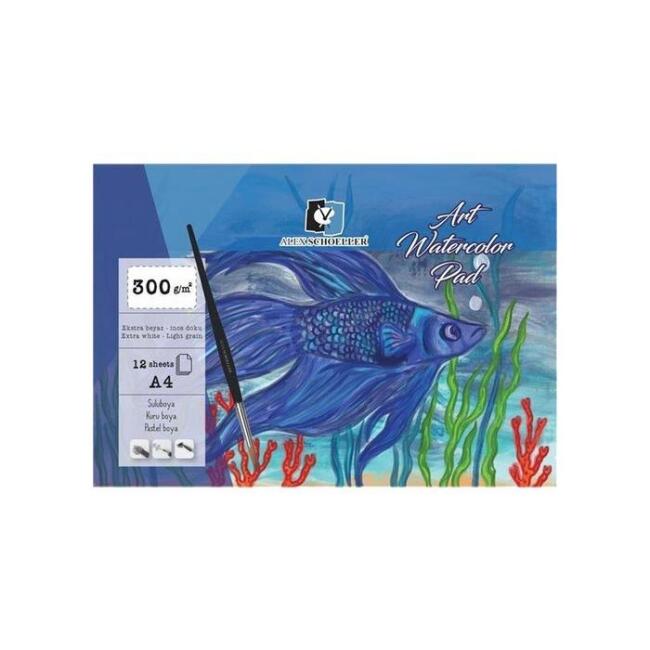 Alex Schoeller Sulu Boya Blok 300 g A4 12 Yaprak - 1