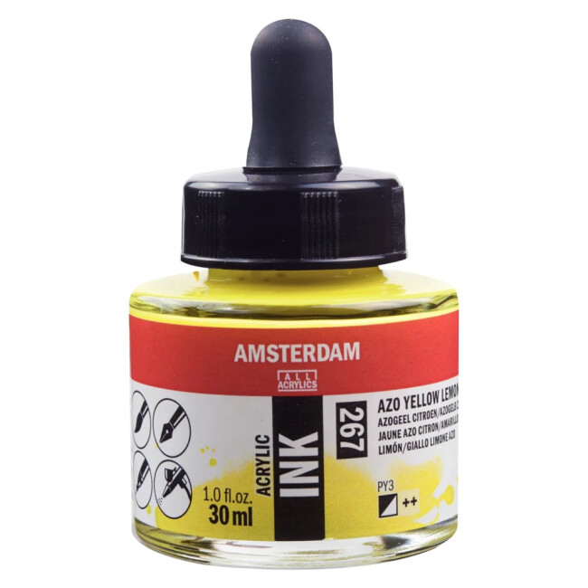 Talens Amsterdam Akrilik Mürekkep 30 ml Azo Yellow Lemon 267 - Amsterdam