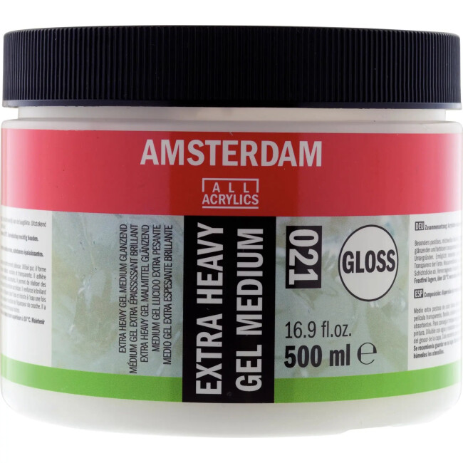 Talens Amsterdam Extra Heavy Gel Medium Gloss Ekstra Yoğun Akrilik Boya Medyumu Parlak 500 ml 021 - Amsterdam