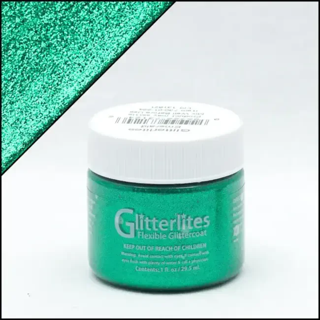 Angelus Glitterlites Simli Deri Cila Boyası 29.5 ml Emerald 730-224 - 2
