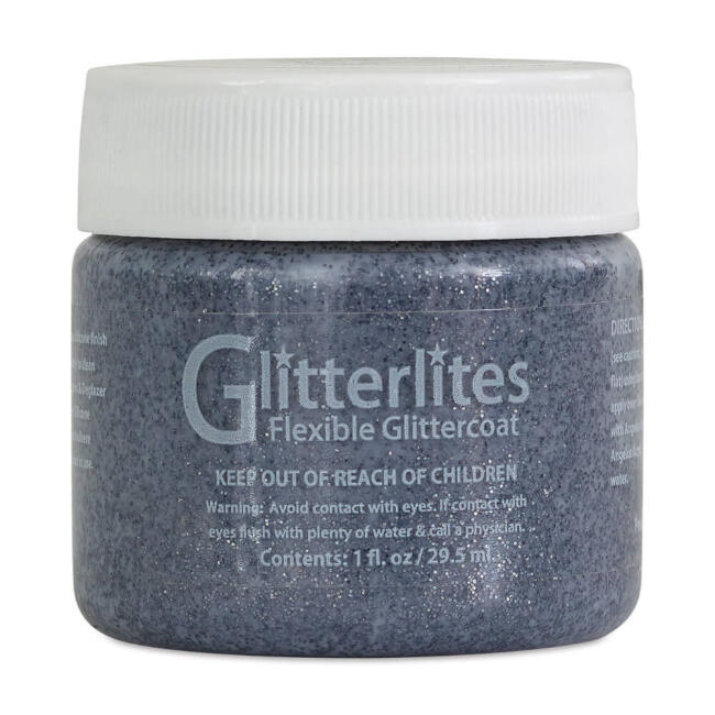 Angelus Glitterlites Simli Deri Cila Boyası 29.5 ml Gunmetal 730-223 - 1