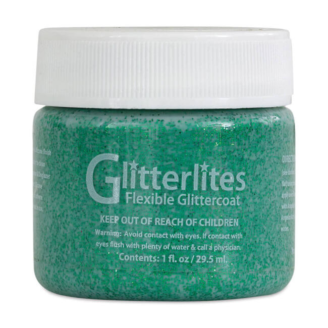 Angelus Glitterlites Simli Deri Cila Boyası 29.5 ml Kelly Green 730-234 - 1