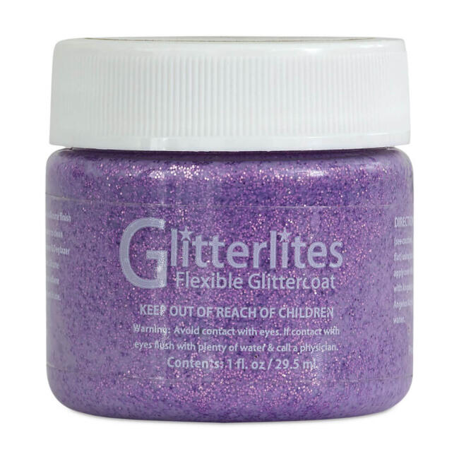 Angelus Glitterlites Simli Deri Cila Boyası 29.5 ml Lavender Lace 730-228 - 1