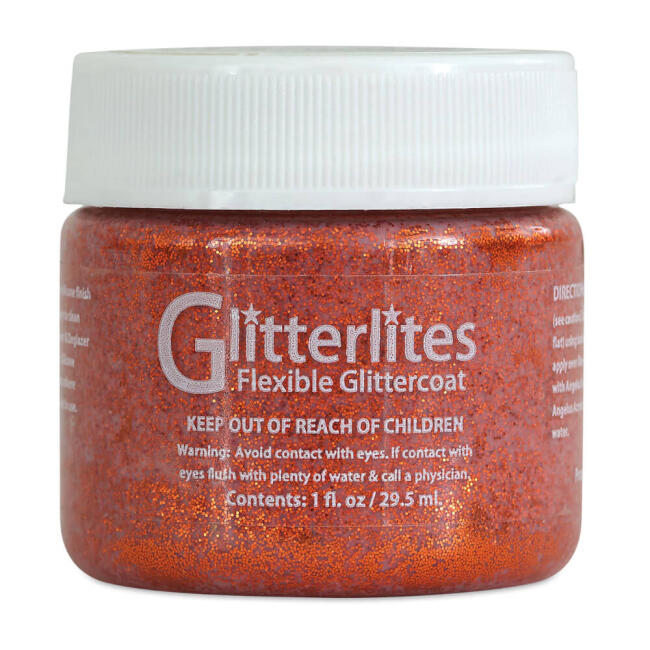 Angelus Glitterlites Simli Deri Cila Boyası 29.5 ml Orange Orange 730-236 - 1
