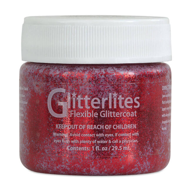 Angelus Glitterlites Simli Deri Cila Boyası 29.5 ml Ruby Red 730-231 - 1
