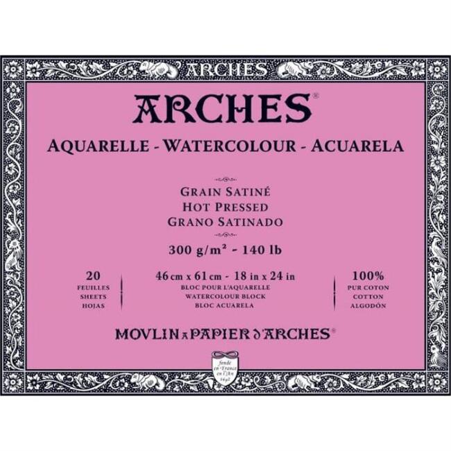 Arches Sulu Boya Blok Defter 300 g Hot Pres 46x61 cm 20 Yaprak N:A1795076 - 1