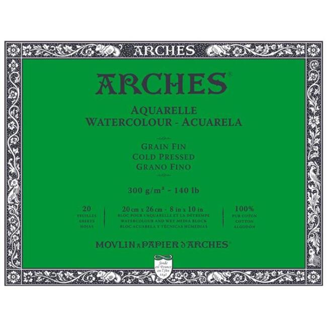 Arches Sulu Boya Blok Defter 300 g Cold Pressed 20x26 cm 20 Yaprak - 2