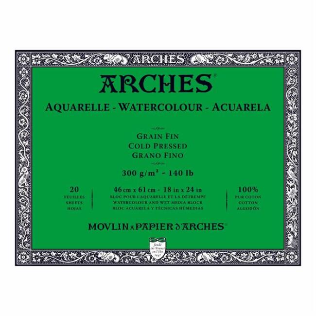 Arches Sulu Boya Kağıdı Blok 300 g Grano 46x61 cm 20 Yaprak - 1