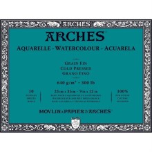 Arches Sulu Boya Blok Defter 640 g 23x31 cm 10 Yaprak - Arches