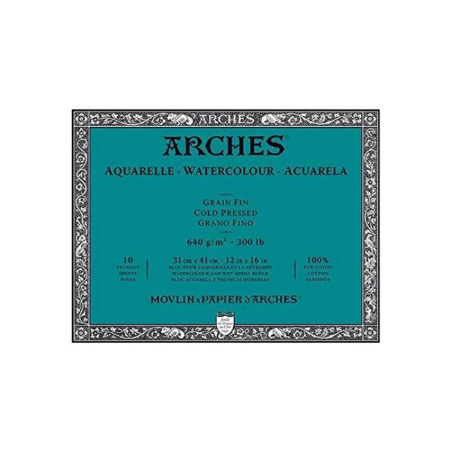 Arches Sulu Boya Blok Defter 640 g 26x36 cm 10 Yaprak - 1