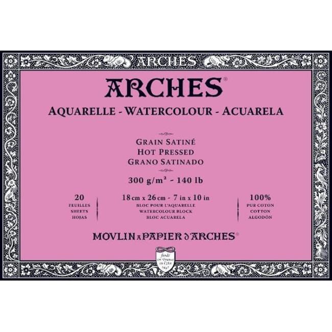 Arches Sulu Boya Blok Defter Düz Doku 300 g 18x26 cm 20 Yaprak - 2