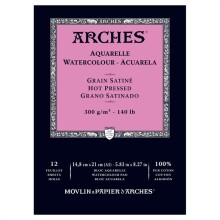 Arches Sulu Boya Blok Defter Düz Doku 300 g A5 12 Yaprak - ARCHES
