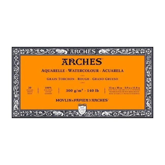 Arches Sulu Boya Blok Defter Kalın Doku 300 g 15x30 cm 20 Yaprak - 2