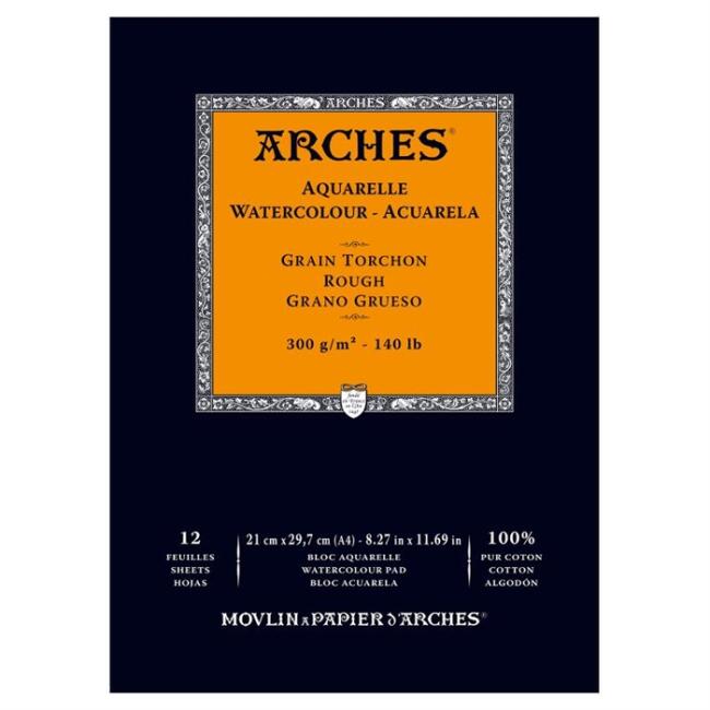 Arches Sulu Boya Blok Defter Kalın Doku 300 g A4 12 Yaprak - 1