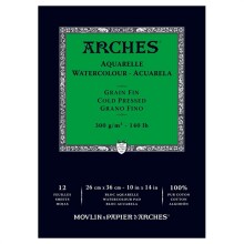 Arches Sulu Boya Blok Defter Orta Doku 300 g 26x36 cm 12 Yaprak - ARCHES