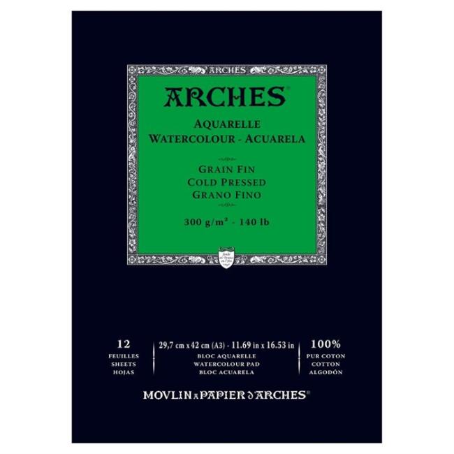 Arches Sulu Boya Blok Defter Orta Doku 300 g A3 12 Yaprak - 2