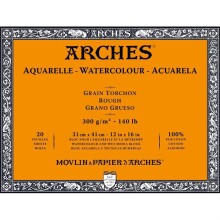 Arches Sulu Boya Blok Defter Kalın Doku 300 g 31x41 cm 20 Yaprak - Arches