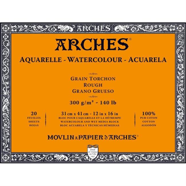 Arches Sulu Boya Blok Defter Kalın Doku 300 g 31x41 cm 20 Yaprak - 1