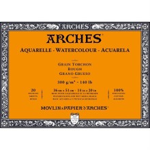 Arches Sulu Boya Blok Defter Kalın Doku 300 g 36x51 cm 20 Yaprak - Arches