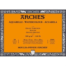 Arches Sulu Boya Blok Defter Kalın Doku 300 g 36x51 cm 20 Yaprak - ARCHES