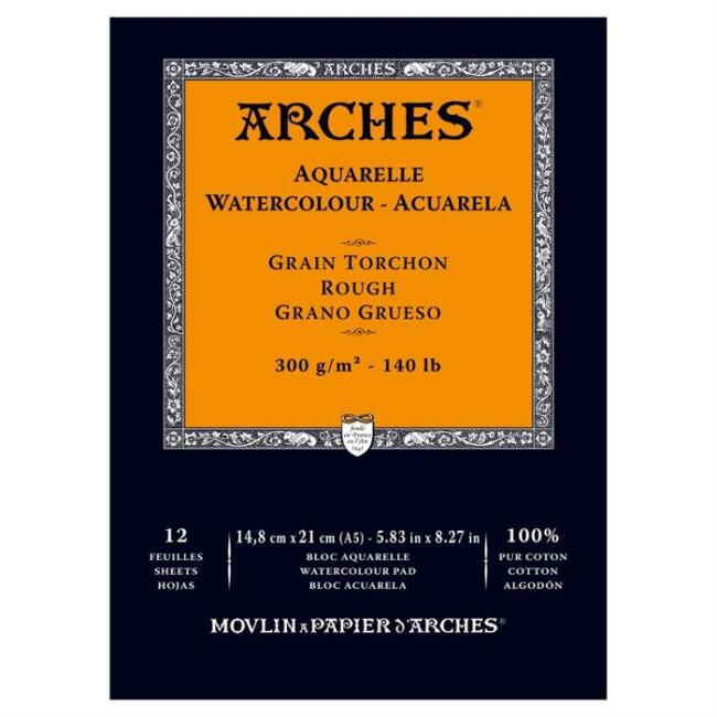 Arches Sulu Boya Blok Defter Kalın Doku 300 g A5 12 Yaprak - 1