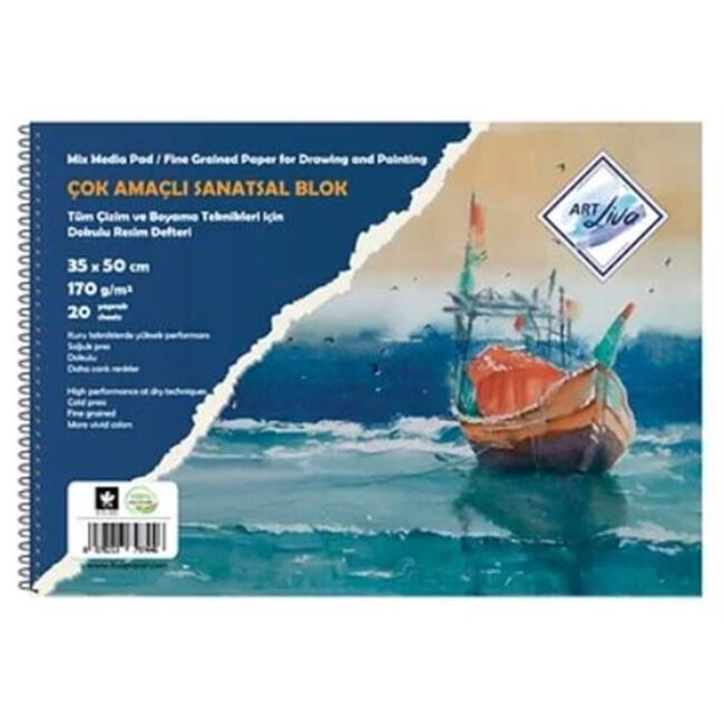 Art Liva Eskiz ve Çizim Defteri 170 g 35x50 cm 20 Yaprak - 1