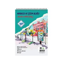 Art Liva Marker ve Çizim Defteri 190 g A4 20 Yaprak - Art Liva