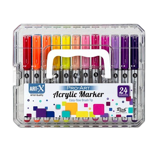 Art-X Pro-Art Fırça Uçlu Akrilik Marker Seti 24 Renk - 1