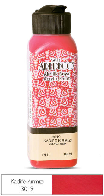 Artdeco Akrilik Boya 140 ml Kadife Kırmızı 3019 - 2