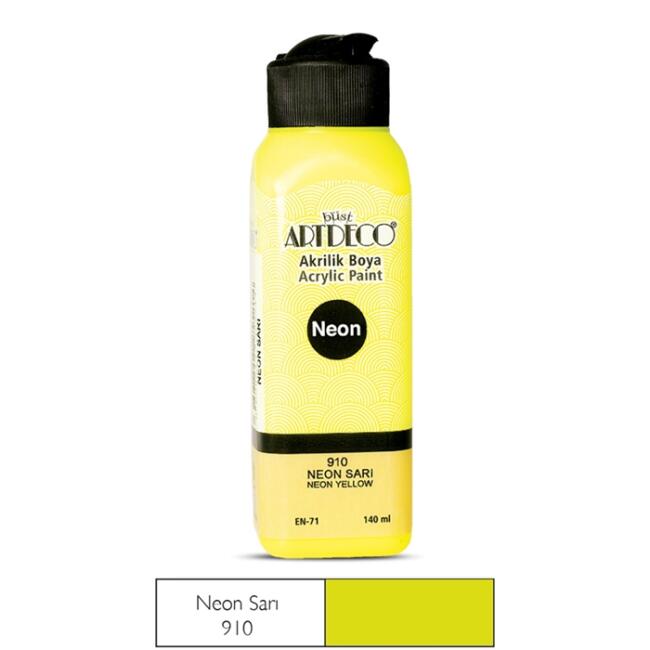 Artdeco Akrilik Boya 140 ml Neon Sarı 910 - 1