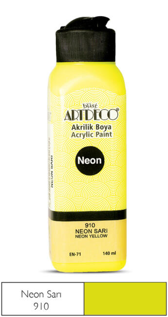 Artdeco Akrilik Boya 140 ml Neon Sarı 910 - 2